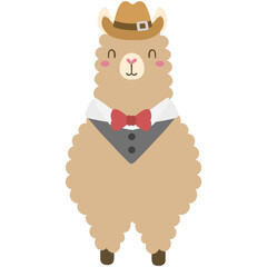 Cute alpaca in tuxedo 
