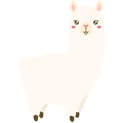 Smiling white alpaca 