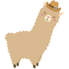 Alpaca with cowboy hat 