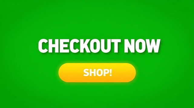 Vibrant Green E-commerce Checkout Now and Shop Button Call-to-Action