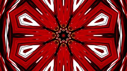 Red kaleidoscope geometric hypnotic animation loop background. psychedelic vibrant. - Powered by Adobe