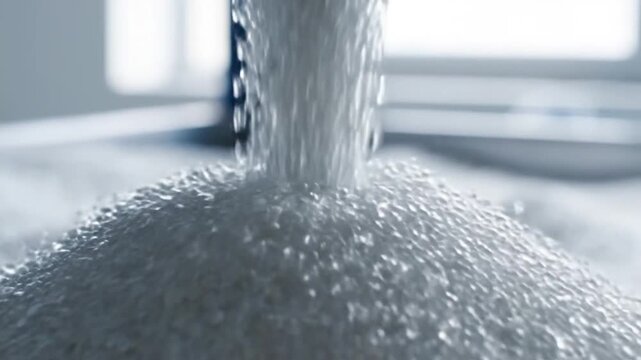 Plastic Pellets Close-up: Raw Material for Manufacturing