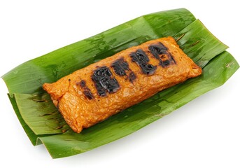 otak otak grilled fish cake wrapped in banana leaft