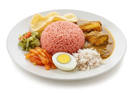 nasi dagang red tinged rice with fish curry