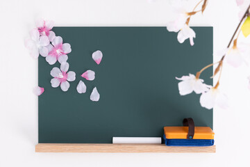 黒板と桜