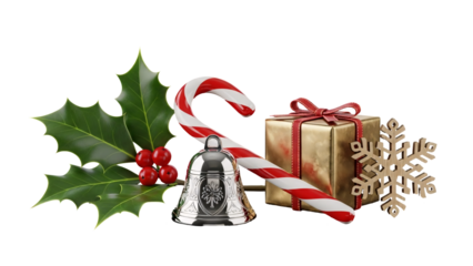 Festive Christmas Gift Set with Candy Canes and Bells.