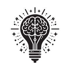 Smart Idea Concept with Brain Inside Light Bulb Symbol