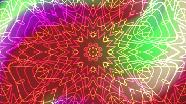 kaleidoscope overlay pattern with geometric shapes and glowing lines suitable for backgrounds, packaging design, digital art, and artistic projects. 