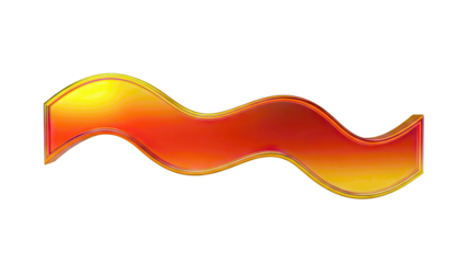 3D Golden Wave Banner with Orange and Yellow Gradient