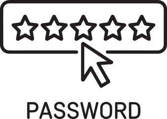 Rating Stars for Password Security Concept