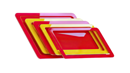 Layered Red and Yellow Rectangular Frames