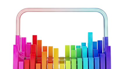 Rainbow Bar Chart with Transparent Frame
