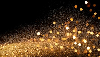 Festive Gold Glitter On The Black Background