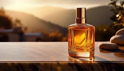 Sunlit Amber A Fragrance In A Gold Tinted Bottle On Marble
