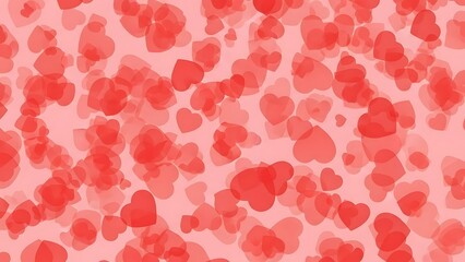 Obraz premium Valentine's day background with scattered red hearts on pink