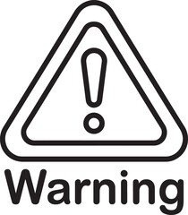 Warning Sign Triangle Icon with Exclamation Mark