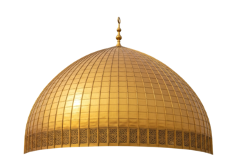 golden mosque dome closeup with ornate geometric patterns
