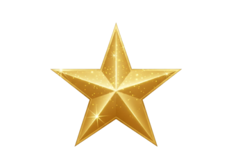 golden star icon on white background for awards and achievement