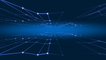 Obraz premium plexus background with glowing lines and dots, abstract futuristic network 4k background. 