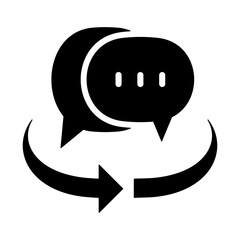 360 Feedback Icon - Solid Black