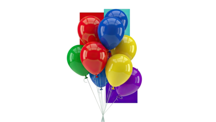 Bunch of colorful balloons on white background
