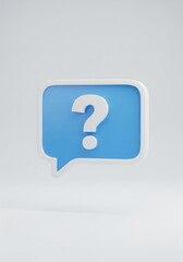 Digital message box with question mark icon for support and help service