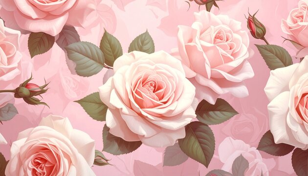 Elegant Pink Rose Garden - A Romantic Floral Arrangement for Design and Decor.