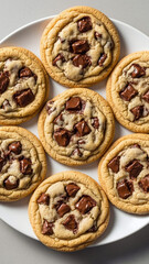 Chocolate Chip Cookies in Clean Commercial Food Photography