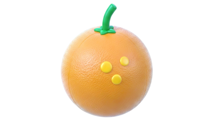 Stylized Orange with Green Stem and Dots