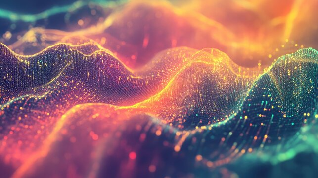 Point wave noise texture. Abstract dot background. Technological cyberspace background