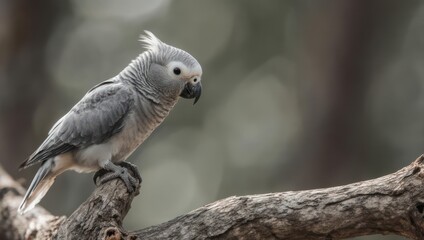 Elegant Gang-gang Cockatoo Perched on a Branch in Natural Habitat.
