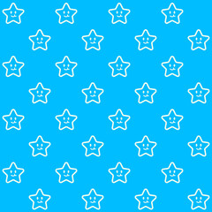 Cute Star Character Vector Seamless Pattern