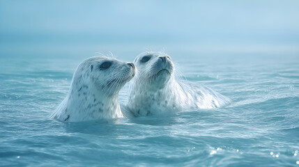 Two seals in water