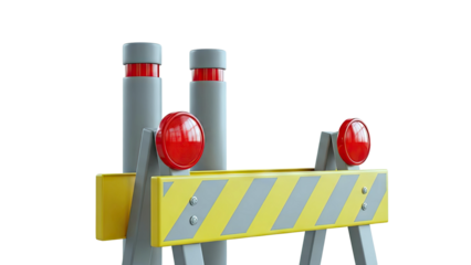 Construction Barrier with Warning Lights