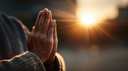 Faithful Hands Praying at Sunset | Spiritual Hope & Serenity, Prayer, Praying hands, Spirituality