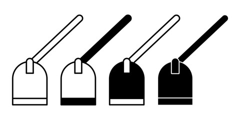 Fototapeta premium Hoe Black Icon Bundle for Soil Preparation and Gardening Tools
