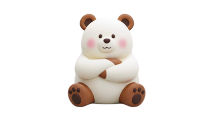 Cute Polar Bear Toy Sitting with Arms Crossed