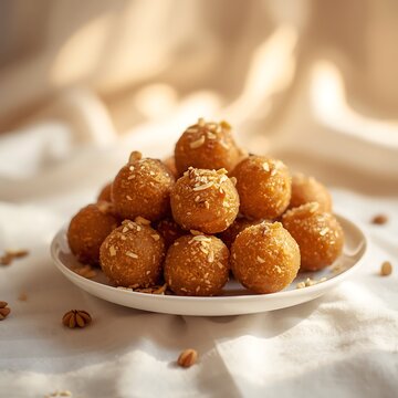 Khas khas besan laddu or poppy seeds and chickpea flour laddo or laddoo