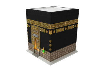 miniature kaaba shrine model with black kiswah and gold embroidery