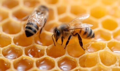 a honeycomb filling the entire frame. Clearly visible hexagonal honeycomb structure, deep repeating cells, crisp geometric pattern