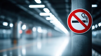 No Smoking Signage & Restriction in Modern Public Area