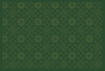 Green seamless floral pattern background in a vintage decorative style suitable for wallpaper and fabric design © Grazie