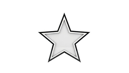 Obraz premium Three-dimensional star outline with black and white border