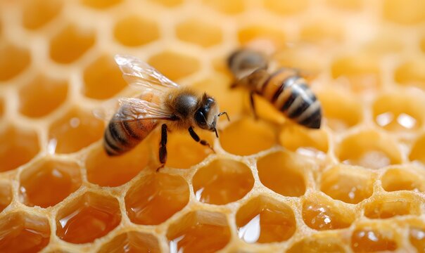 a honeycomb filling the entire frame. Clearly visible hexagonal honeycomb structure, deep repeating cells, crisp geometric pattern