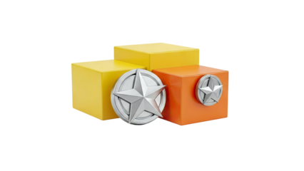 Awards podium with stars