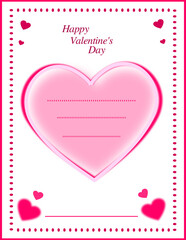 valentine greeting card paper message design template.