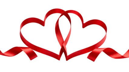 Intertwined hearts ribbon