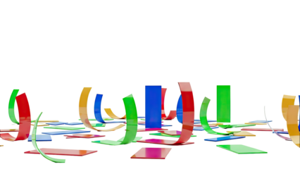 Colorful Abstract Shapes on White Background