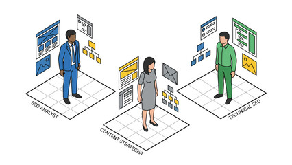 Digital Marketing Roles: SEO Analyst, Content Strategist, Technical SEO with Data Visualizations