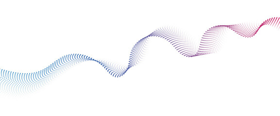 Fototapeta premium Flowing Dot Wave halftone gradient pattern on transparent background 